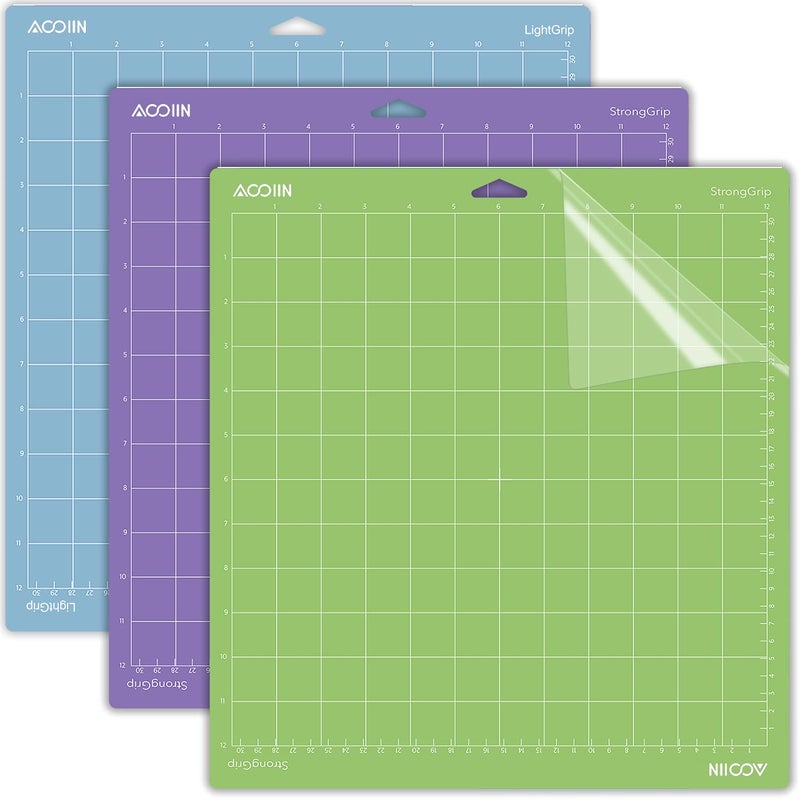 AOOIIN Cutting Mat for Cricut Explore One/Air/Air 2/3/4/Maker/Maker 3/Maker 4, 3 Packs Cut Mats Replacement Accessories for Cricut, Variety - Image 1