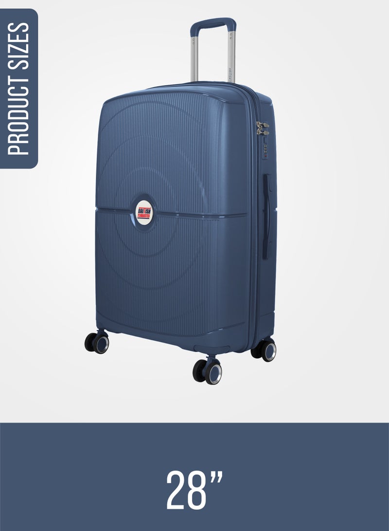 السياحية البريطانية عربة أمتعة كبيرة من مادة البولي بروبيلين مقاس 28 بوصة باللون الأزرق - Image 2