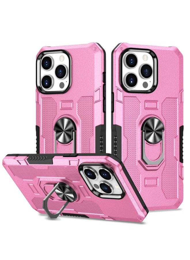 Generic Case Cover For iPhone 13 Pro Ring Holder Armor Hybrid Phone Case Pink 