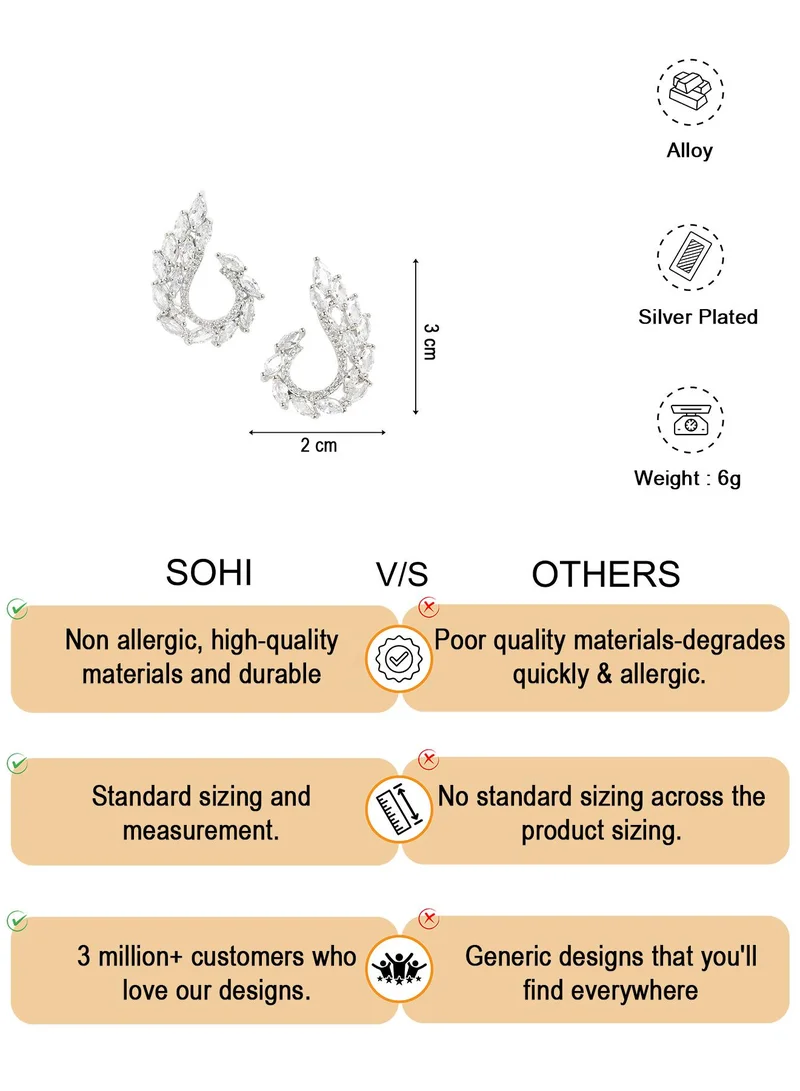 SOHI Contemporary Artificial Stud Earring Jewellery