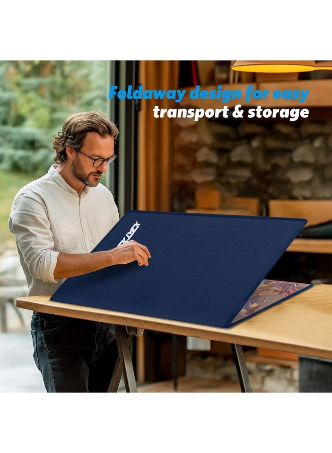 Tektalk Tektalk Foldable Jigsaw Puzzle Board with 6 Color Sorting Trays, Portable Puzzle Mat with Puzzle Dustproof Cover for Puzzle Storage Puzzle Saver, Non-Slip Surface, Up to 1000 Pieces - Gray - Image 2