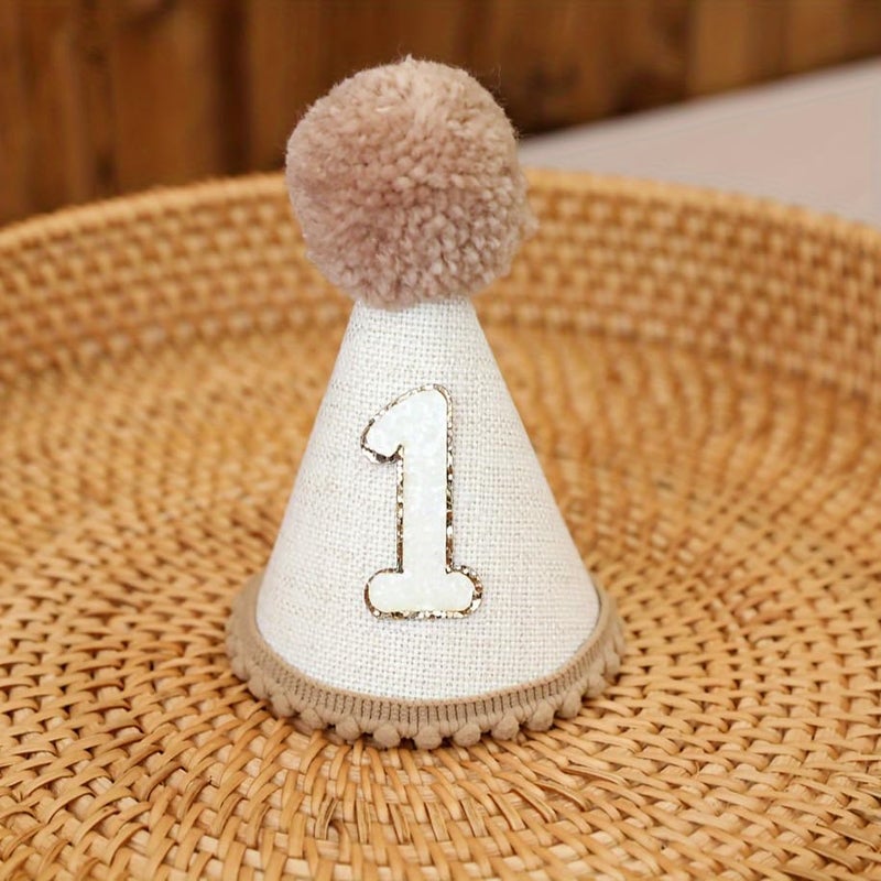 Ereniko Boho 1St Birthday Hat Decorations For Baby Girls Boys Handmade Natural Outfit First Birthday Party Hat - Image 2