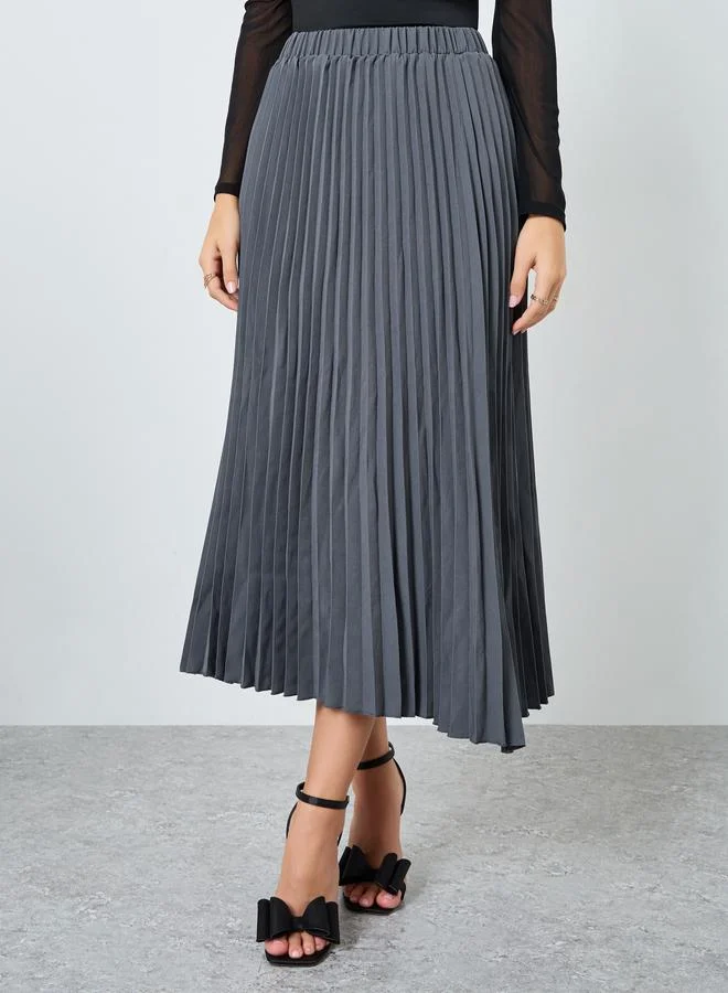 Take Two Grey Blazer and Pleated Skirt Co-ords