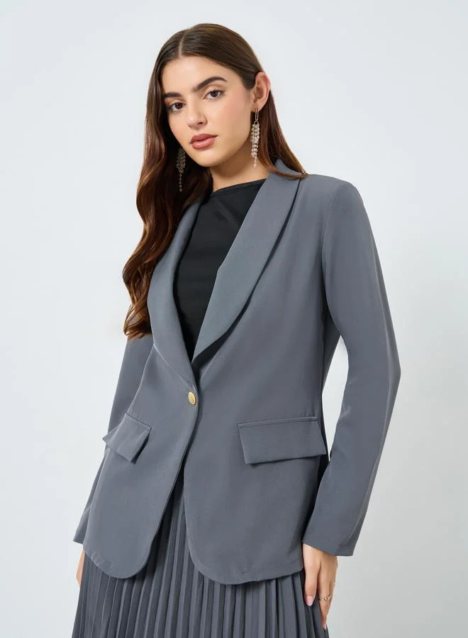 Take Two Grey Blazer and Pleated Skirt Co-ords