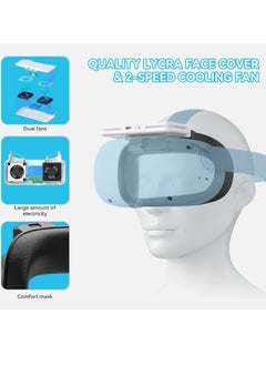 KASTWAVE Cooling Fan Face Cover for Meta/Oculus Quest 2 Accessories, Soft PU Face Cover, Quest 2 Cooling Fan Active Air Circulation Ventilation to Relieve Lens Fogging (2 Speeds)  - Image 3