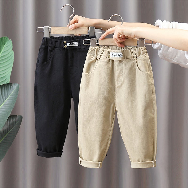 Men'S And Women'S Baby Korean Style Solid Color Single Pants Children'S Autumn New Fashion All-Match Sports Style Long Casual Pants Trendy - Image 2