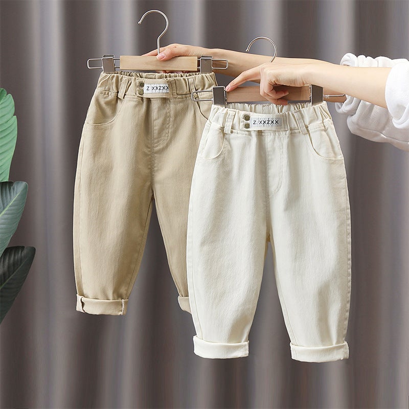Men'S And Women'S Baby Korean Style Solid Color Single Pants Children'S Autumn New Fashion All-Match Sports Style Long Casual Pants Trendy - Image 4