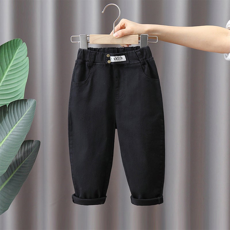 Men'S And Women'S Baby Korean Style Solid Color Single Pants Children'S Autumn New Fashion All-Match Sports Style Long Casual Pants Trendy - Image 3