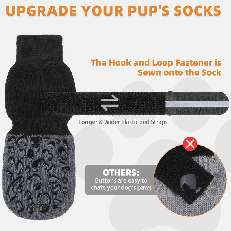 KOOLTAIL Anti Slip Dog Socks to Prevent Licking Paws,Dog Shoes for Hot Pavement, Reflective Traction Control Booties, Dogs Boots & Paw Protector for Hardwood Floors Small Medium Large Senior Dogs - Image 4