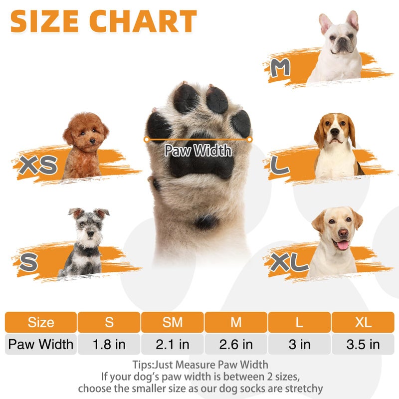 KOOLTAIL Anti Slip Dog Socks to Prevent Licking Paws,Dog Shoes for Hot Pavement, Reflective Traction Control Booties, Dogs Boots & Paw Protector for Hardwood Floors Small Medium Large Senior Dogs - Image 2