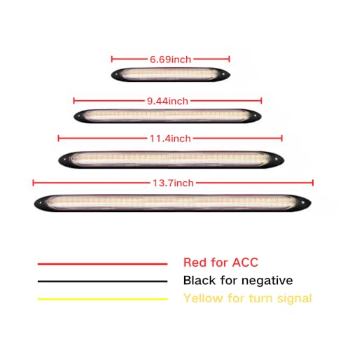Yolu 2Pcs Flexible LED Daytime Running Light with Starter Scanning Dual-Color Streaming Turn Signal Indicator Light Universal fit 12V vehicles (11.4") - Image 2