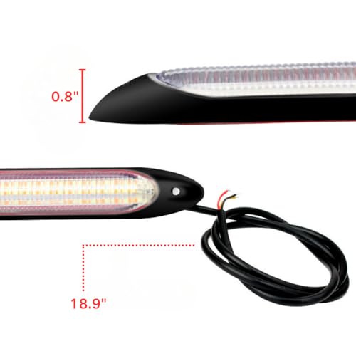 Yolu 2Pcs Flexible LED Daytime Running Light with Starter Scanning Dual-Color Streaming Turn Signal Indicator Light Universal fit 12V vehicles (11.4") - Image 3