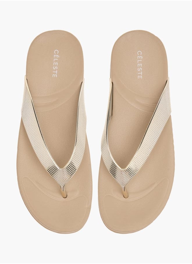 Celeste Womens Solid Slip-On Thong Slippers  - Image 2