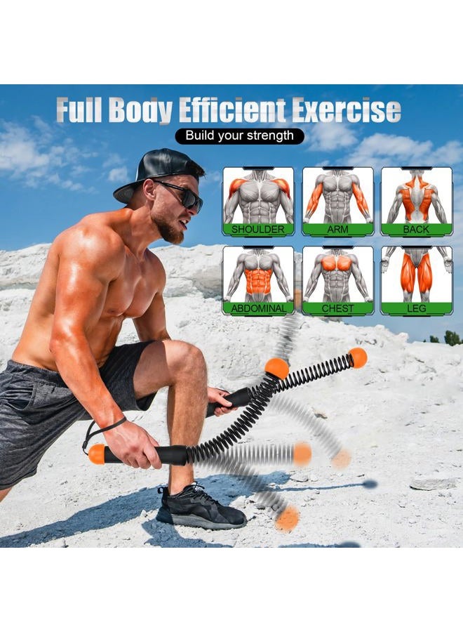 TRELC Upgrade Weighted Ropeless Battle Ropes, 2PCS Cordless Battle Rope for Home Gym, HIIT, Strength, Quiet Portable Training Rope, Workout Ropes Versatile Fitness Equipment(Black&Orange) - Image 2