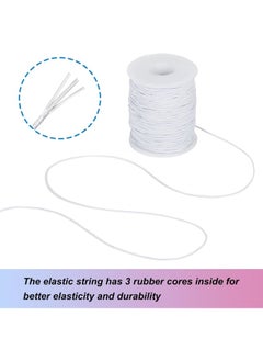 Generic 1mm Elastic String, 100 Meters Elastic Beading Cord Stretchy String for Bracelets, Necklace, Jewelry Making and Crafts (White)  - Image 2
