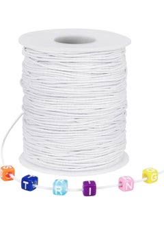 Generic 1mm Elastic String, 100 Meters Elastic Beading Cord Stretchy String for Bracelets, Necklace, Jewelry Making and Crafts (White)  - Image 1