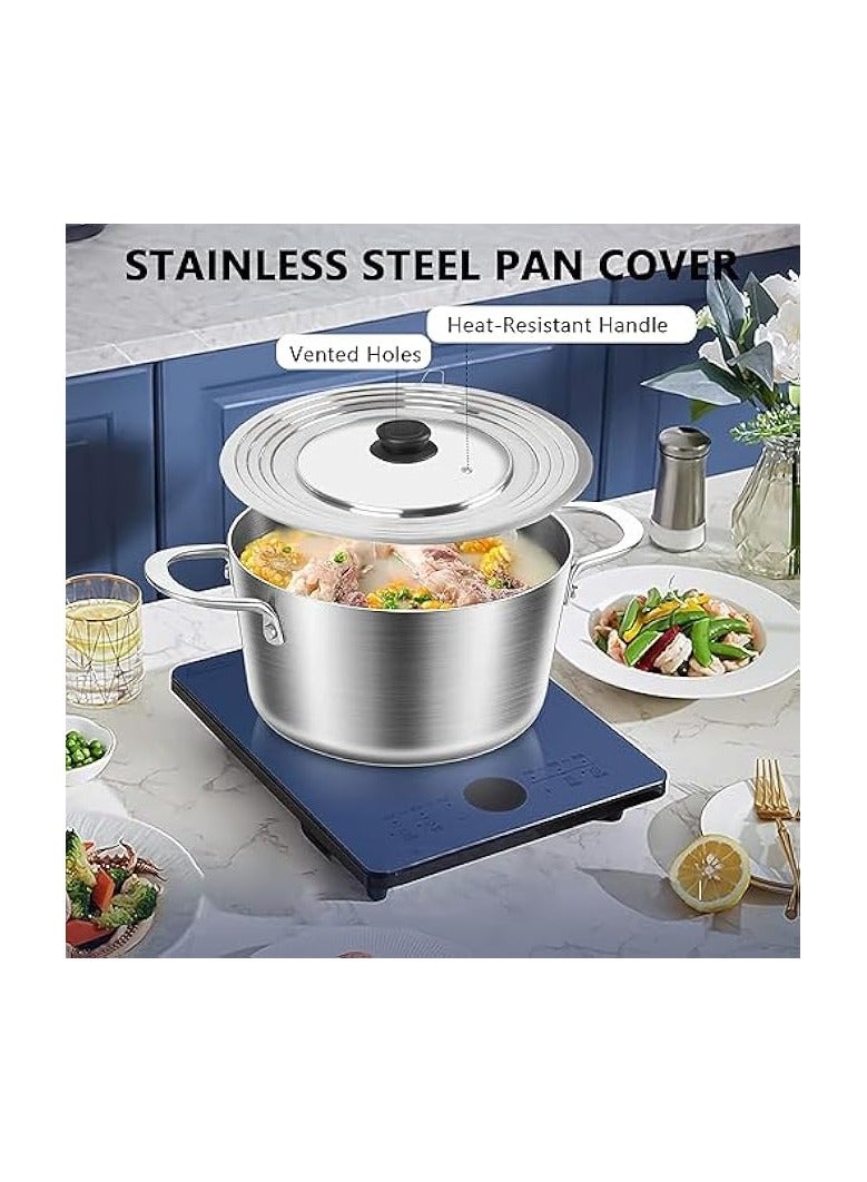 Green Tiger Universal Lid for Pots and Pans Skillets, Stainless Steel Pan Cover fit Fits 24-30cm Cookware, Large Replacement Frying Pan - Image 2