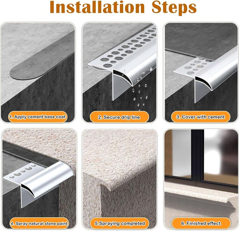 Metal Rain Diverter, Eaves Drip Line Roof Deflector for Balcony, Cuttable Aluminum Profile Roof Edge Line Strip - Image 3