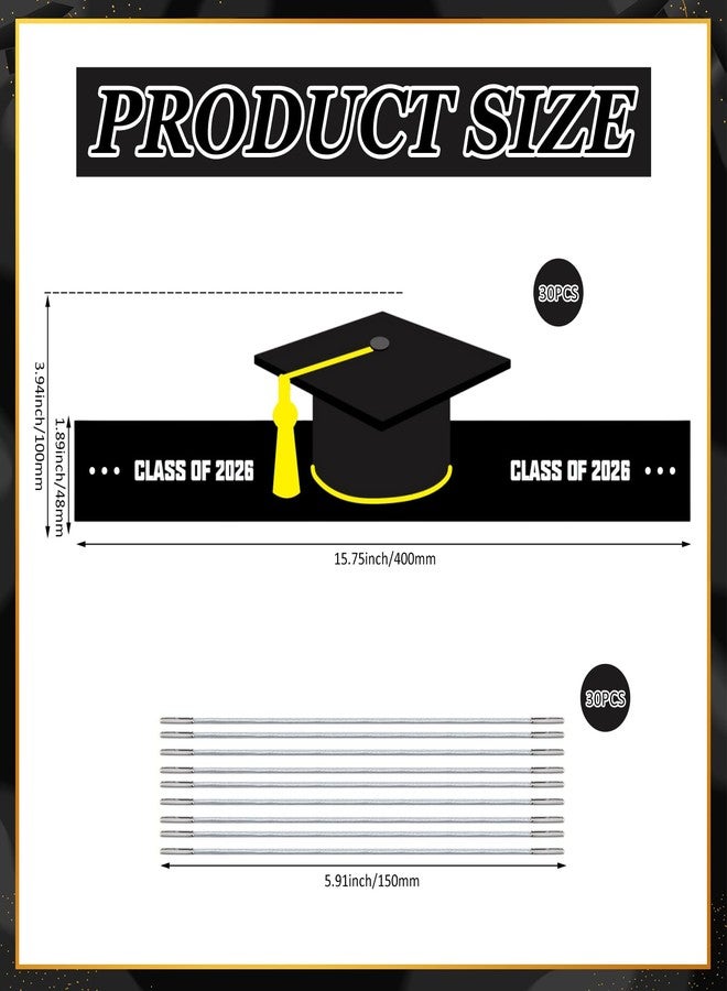 YumSur 30 Sets Paper Graduation Hats Class of 2026, Adjustable Graduate Cap with Elastic String for Grad Party Decoration Kindergarten Preschool Graduate Gift for Kid Student Adult - Image 2