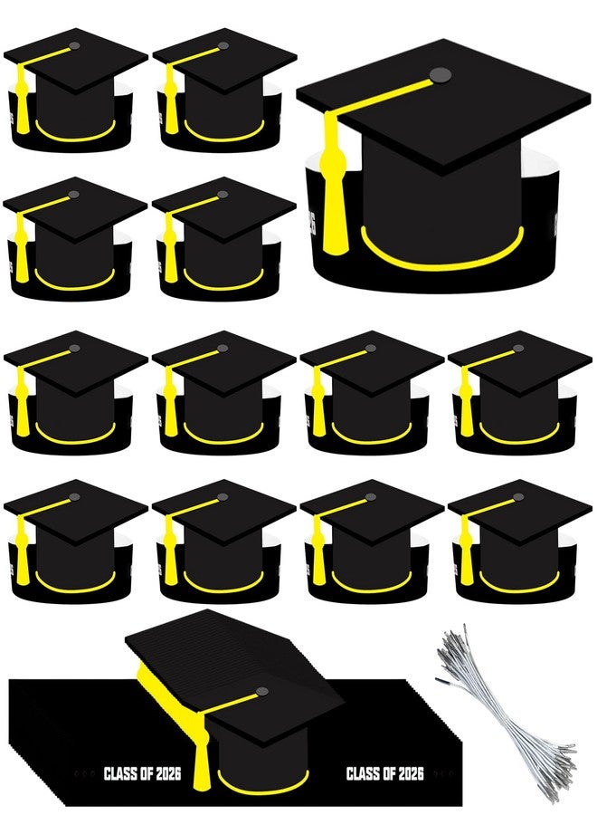 YumSur 30 Sets Paper Graduation Hats Class of 2026, Adjustable Graduate Cap with Elastic String for Grad Party Decoration Kindergarten Preschool Graduate Gift for Kid Student Adult - Image 1