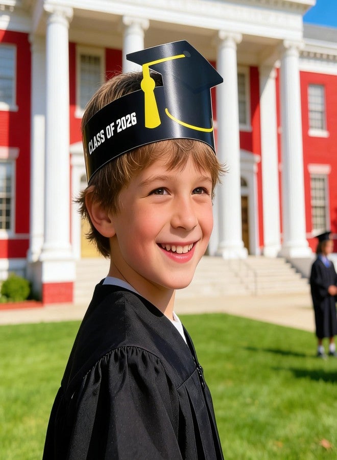 YumSur 30 Sets Paper Graduation Hats Class of 2026, Adjustable Graduate Cap with Elastic String for Grad Party Decoration Kindergarten Preschool Graduate Gift for Kid Student Adult - Image 4