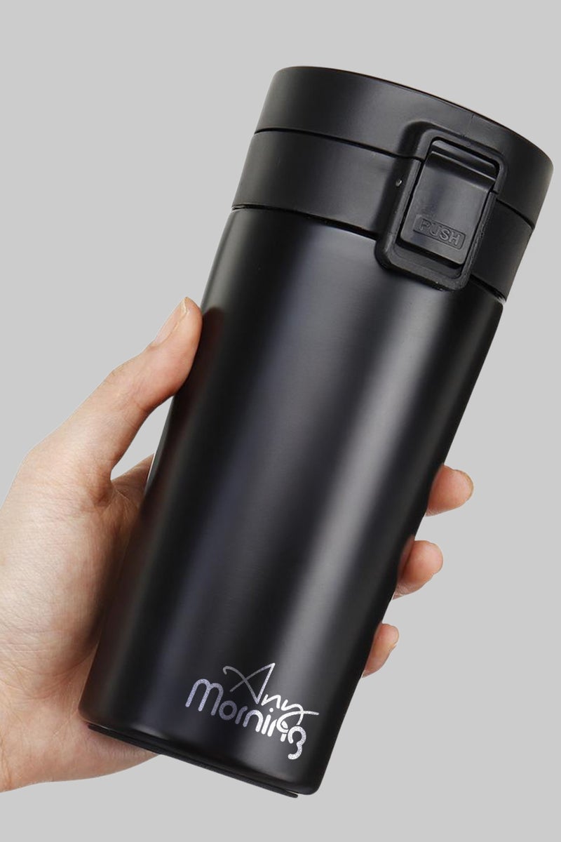 آني مورننغ كوب قهوة معزول بالتفريغ الهوائي بسعة 380 مل، مصنوع من الفولاذ المقاوم للصدأ مزدوج الطبقة، مانع للتسرب، بغطاء مزود بزر قفل، مع فلتر معدني، كوب ترمس. - Image 1