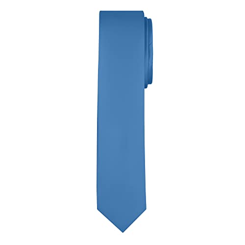 Jacob Alexander Men's Skinny Width 2" Solid Color Tie - Ocean - Image 1