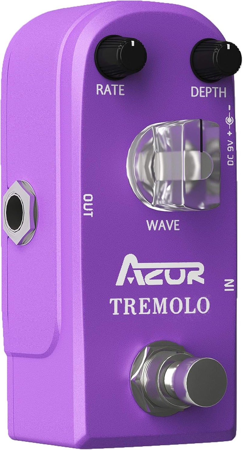 Azor Tremolo Guitar Effect Pedal Analog Tremolo Pedal for Electric Guitar True Bypass Aluminium alloy case - Image 4