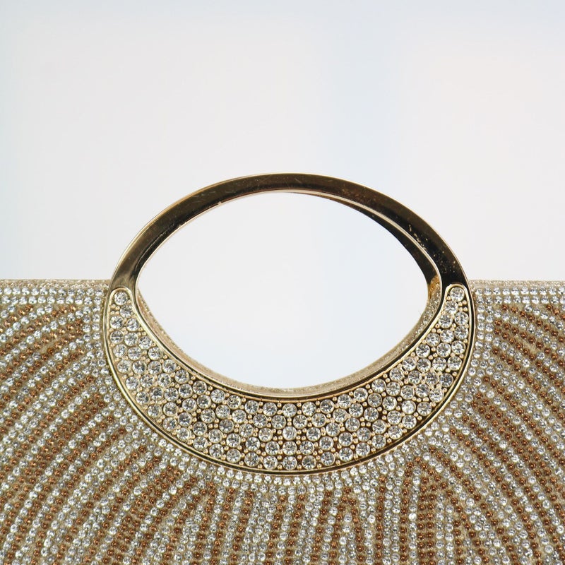 Fashion Evening Bag Shiny Rhinestone Striped Handbag Wedding Bridesmaid Bag Evening Bag Dress Bag Shoulder Bag - Image 4