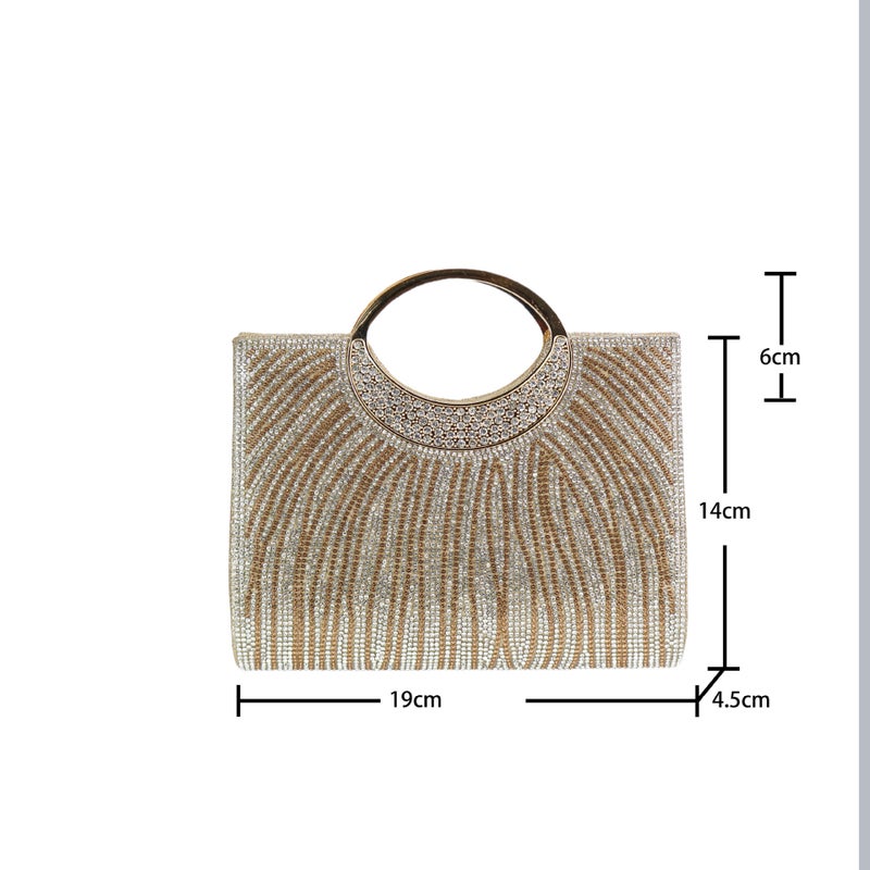 Fashion Evening Bag Shiny Rhinestone Striped Handbag Wedding Bridesmaid Bag Evening Bag Dress Bag Shoulder Bag - Image 5