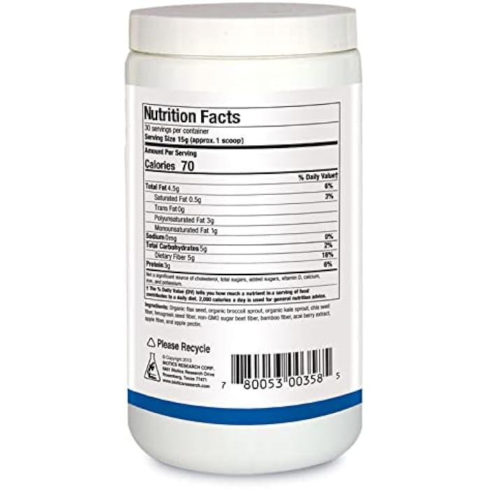 BIOTICS RESEARCH BioFiber Complete - 10 Whole Food Fibers (Organic & Non-GMO), 5g of Fiber Per Serving, Easy-to-Mix Powder, Prebiotic Gut Support 15.9 Oz - Image 3