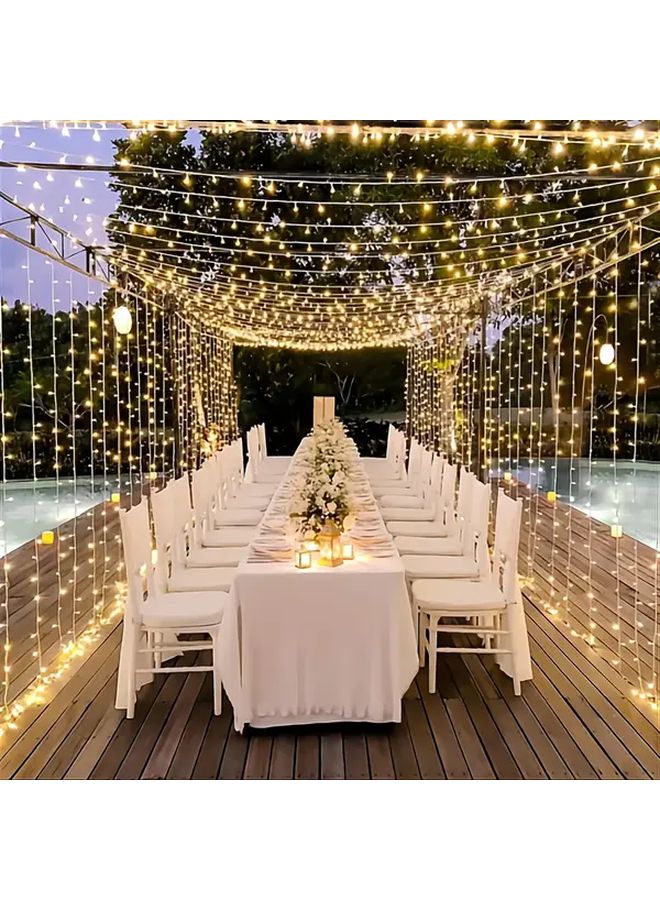 ستارة إضاءة بيضاء 600 مصباح LED، سلسلة أضواء 6م × 3م، تحكم عن بعد، تغيير ألوان RGB، تعمل بالطاقة عبر USB - Image 5