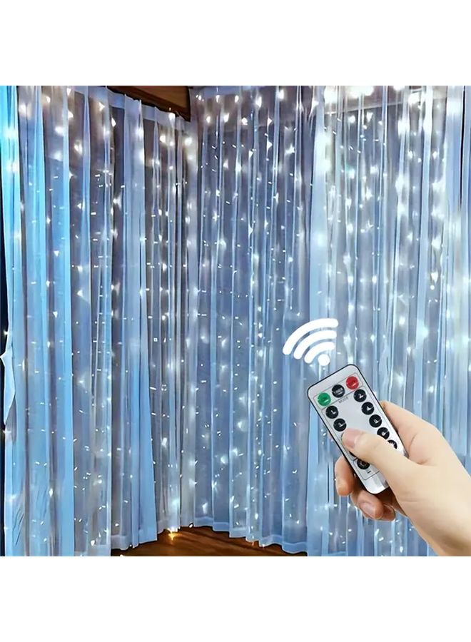 ستارة إضاءة بيضاء 600 مصباح LED، سلسلة أضواء 6م × 3م، تحكم عن بعد، تغيير ألوان RGB، تعمل بالطاقة عبر USB - Image 1