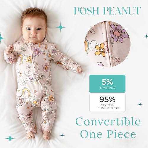 Posh Peanut Convertible Baby Sleepers Girls Footless Baby Pajamas with 2 Way Zipper for Easy Diaper Changes Talulah 2T - Image 3