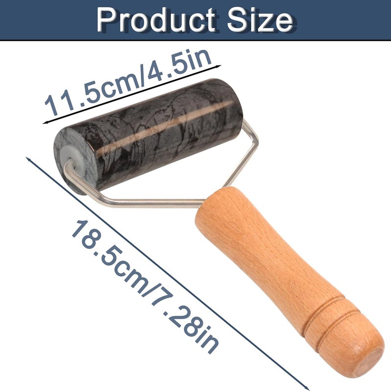 Tianman Rolling Pin Pizza Roller, Marble Roller Non-Stick T-Type, For Cake Baking Tortilla Fudge Pizza Cookies and Other Kitchen Baking Cooking (Type 2 Black). - Image 2
