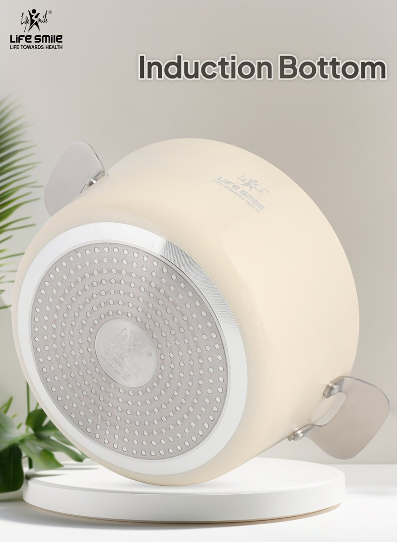 Life Smile 8-Piece Aluminum Cookware Set – Non-Stick Pots & Pans with Induction Bottom | 30/24/18cm Soup Pots, 18cm Saucepan & 24cm Fry Pan | Multi-Layer Non-Stick, Oven-Safe Cooking Set - Image 2