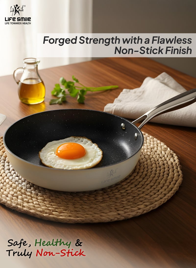 Life Smile 8-Piece Aluminum Cookware Set – Non-Stick Pots & Pans with Induction Bottom | 30/24/18cm Soup Pots, 18cm Saucepan & 24cm Fry Pan | Multi-Layer Non-Stick, Oven-Safe Cooking Set - Image 5