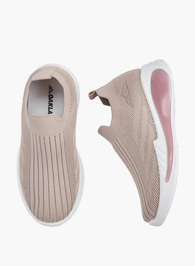 Textured Slip-On Sports Shoes With Pull Tab