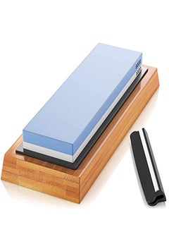 KASTWAVE Sharpening Stone 1000/6000 Grits Two Sides Professional Whetstone Knife Sharpener, Premiun Water Whetstone on Non-Slip Silicone Holder & Bamboo Block  - Image 1