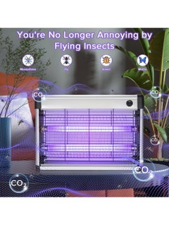 Uwals Electric Bug Zapper, Mosquito Killer with Protective Grid, Powerful 20W UV LED Lamps Mosquito Zapper, Plug-in Hanging Insect Trap for Mosquito, Moth, Fly, Insect  - Image 3