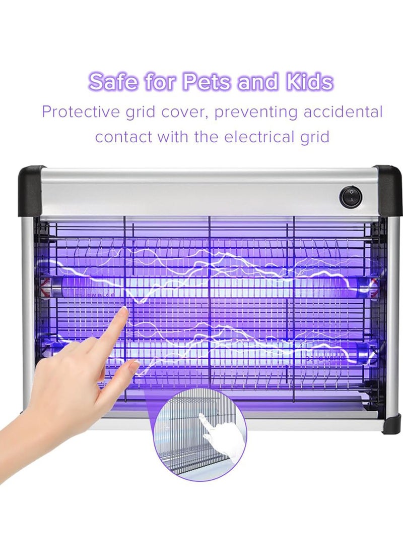 Electric Bug Zapper, Mosquito Killer with Protective Grid, Powerful 20W UV LED Lamps Mosquito Zapper, Plug-in Hanging Insect Trap for Mosquito, Moth, Fly, Insect