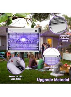 Uwals Electric Bug Zapper, Mosquito Killer with Protective Grid, Powerful 20W UV LED Lamps Mosquito Zapper, Plug-in Hanging Insect Trap for Mosquito, Moth, Fly, Insect  - Image 2