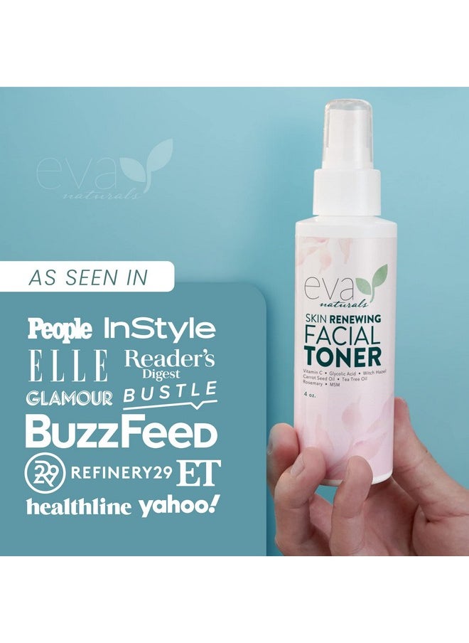 Eva Naturals تونر بندق الساحرة للوجه، تونر للوجه للبشرة الجافة، تونر للبشرة للنساء، تونر للبشرة المعرضة لحب الشباب، تونر للوجه للبشرة الدهنية، جميع أنواع البشرة، تونر مرطب للوجه والبشرة الحساسة (4 أونصة)  - Image 5