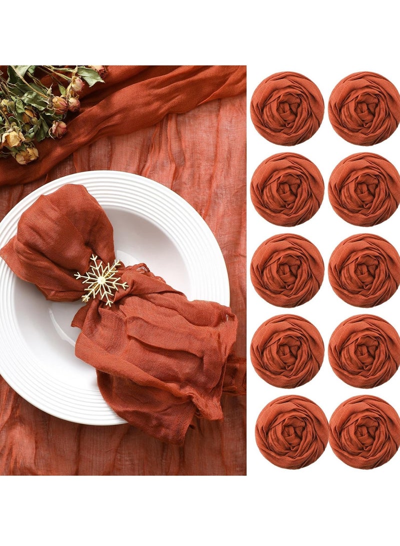 Generic 10 Pieces Gauze Cheesecloth Napkins, Wrinkled Dinner Napkins, 19.7 x 19.7 Inch Table Napkins Decorative Cloth Napkins, for Home Wedding Parties Table Decoration Family Everyday Use - Image 1