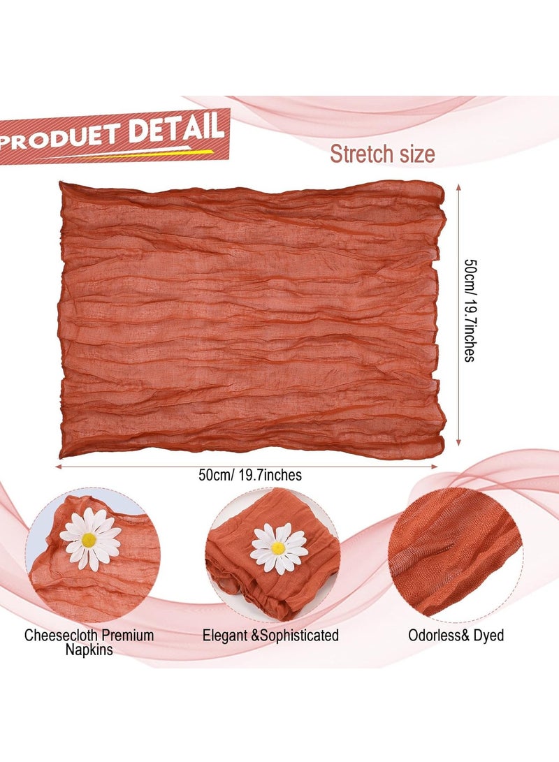 Generic 10 Pieces Gauze Cheesecloth Napkins, Wrinkled Dinner Napkins, 19.7 x 19.7 Inch Table Napkins Decorative Cloth Napkins, for Home Wedding Parties Table Decoration Family Everyday Use - Image 5