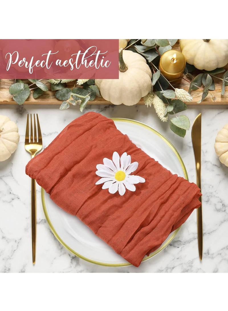 Generic 10 Pieces Gauze Cheesecloth Napkins, Wrinkled Dinner Napkins, 19.7 x 19.7 Inch Table Napkins Decorative Cloth Napkins, for Home Wedding Parties Table Decoration Family Everyday Use - Image 4