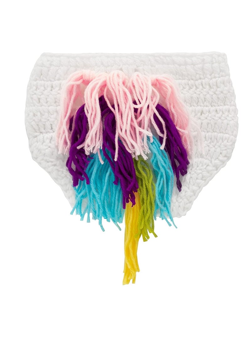 Excefore Crochet knitted unicorn costume, Newborn Outfit for Baby Photography Prop, Handmade Knitted Animal Costume - Image 5