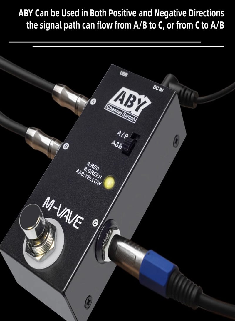SKYFOX M-VAVE ABY Line Selector AB Switch Mini Guitar Effect Pedal True Bypass Guitar Bass Pedal AB Box - ABY Channel Switch - Image 3