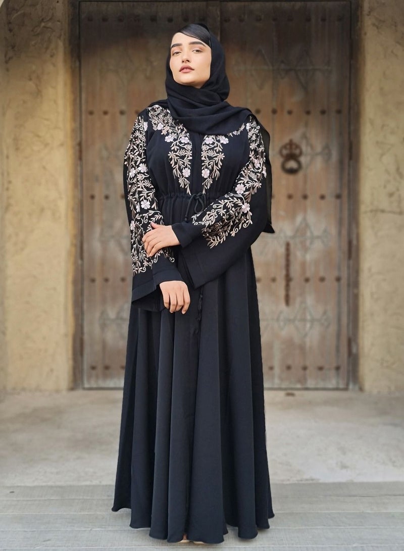 Spiffy Snow Tatreez Al Azhar Abaya with Umbrella Style - Image 1