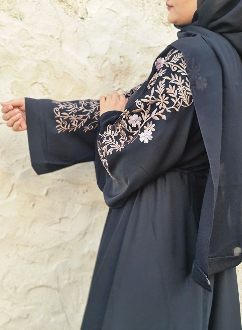 Spiffy Snow Tatreez Al Azhar Abaya with Umbrella Style - Image 4